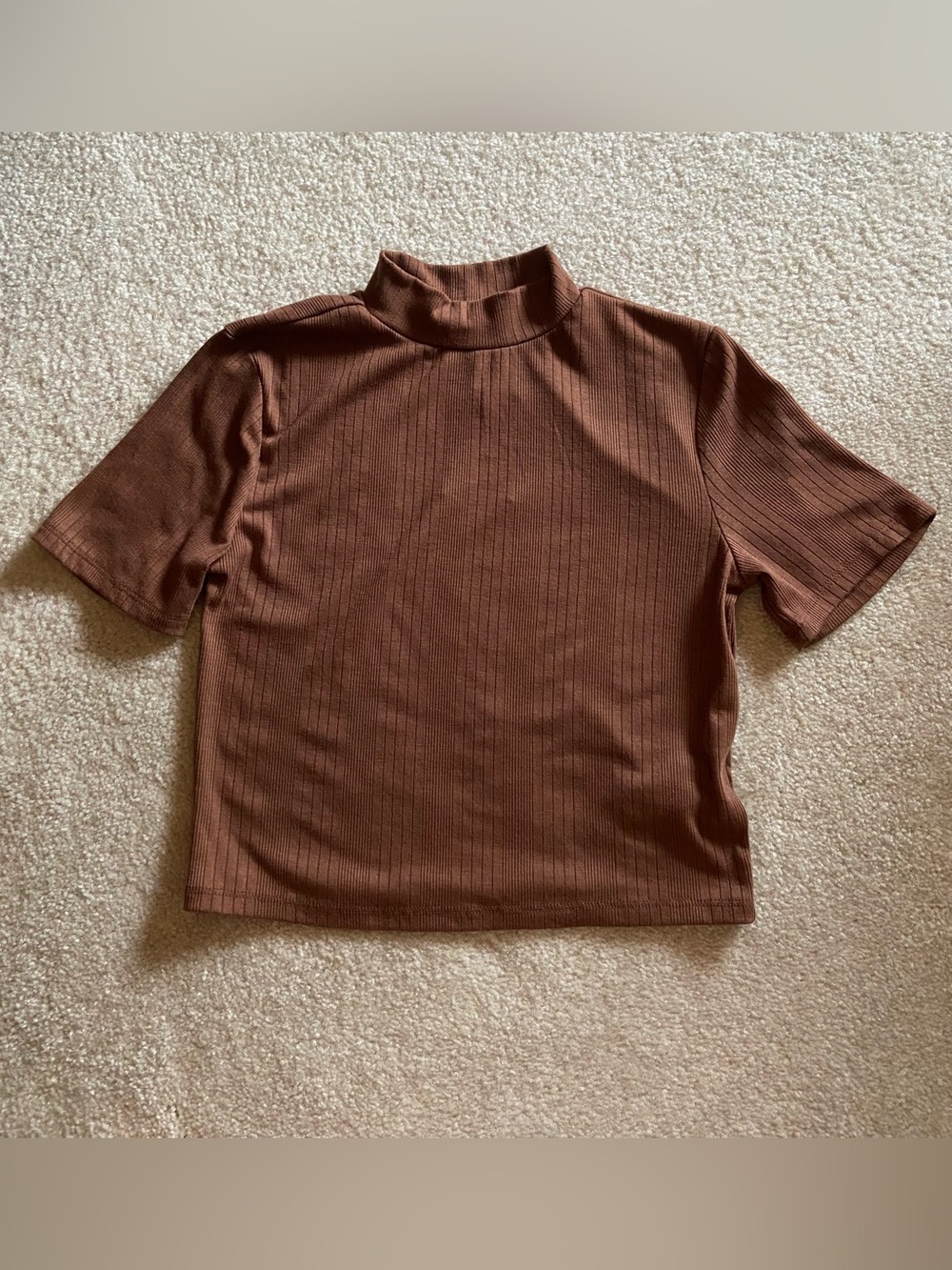 Forever 21 Brown Mock Neck Crop Top